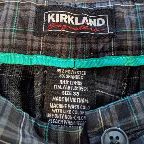 Men's Plaid Kirkland Signature Golf Shorts Size 38 - Picture 3 of 4